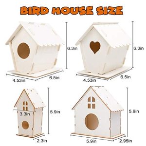 hapray 4 Pack DIY Bird House Crafts for Kids