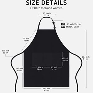 Syntus 2 Pack Adjustable Bib Apron – Black