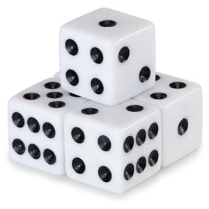 Brybelly Classic White Game Dice Set