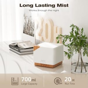 ASAKUKI 700ml Essential Oil Diffuser – Ultrasonic Aroma Vaporizer