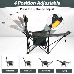 Reclining Camping Chair with Cotton Cushion – Adjustable