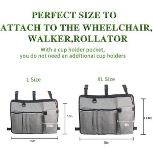 Walker Bag with Water Cup Holder for Seniors