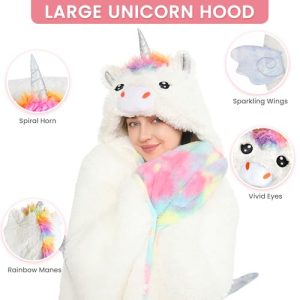 CozziPals Unicorn Hooded Blanket: Funny and Cozy Gift for Women & Kids
