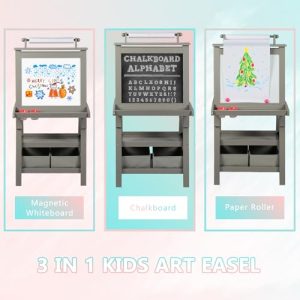 Kinder King 3-in-1 Kids Art Easel: Creative Haven with Storage