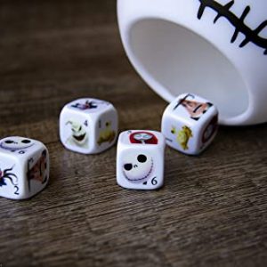 Nightmare Before Christmas Yahtzee Dice Game with Jack Skellington Toy