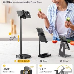 DIMONCOAT Adjustable Phone Stand: Aluminum Desk Holder