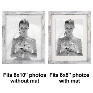 Distressed White 8×10 Photo Frames: Set of 2