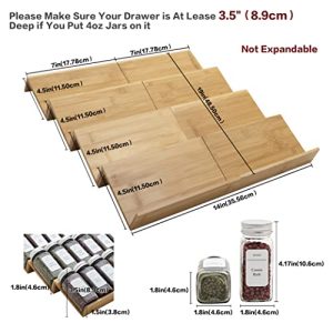 Angimio Bamboo Spice Rack Drawer Organizer