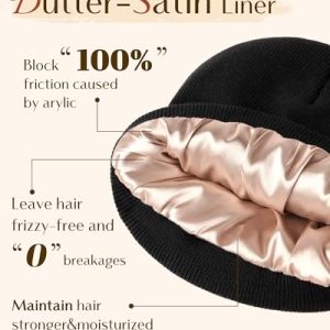 YANIBEST Satin Lined Knit Beanie Hat: Cozy Winter Hat Gift