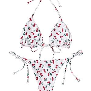 SOLY HUX Women's Cherry Print Bikini Sets