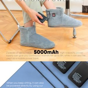 Ulefi® Rechargeable Electric Foot Warmer: Heated Booties with Portable Charger