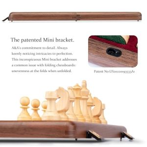 A&A Premium Walnut Folding Chess Set