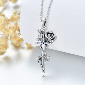 LEECCI Rose Sword Necklace