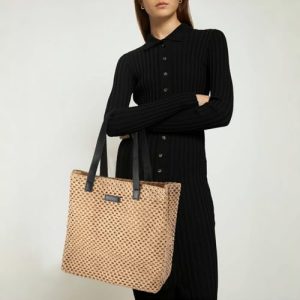 YXILEE Foldable Straw Tote Bag
