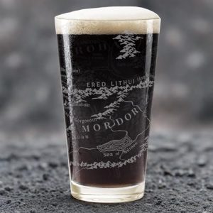 Middle-earth Map Engraved Pint Glass