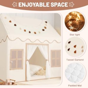 Kids Play Tent Indoor – Star Lights & Mat