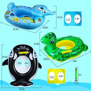 24" 3 Pack Pool Inflatable Floats for Kids - Animal Swim Rings