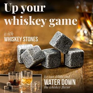 Mixology & Craft Whiskey Stones – Set of 6 Dark Granite Rocks