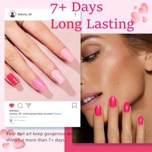 Vegan Nail Polish Set – Hot Pink Jelly Neon Summer Colors