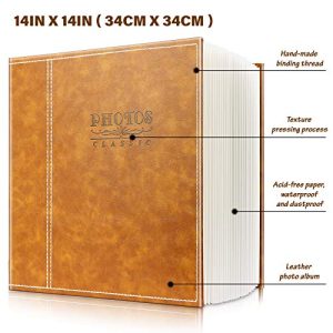 Magnetic Self-Stick Page Photo Album: Leather Cover