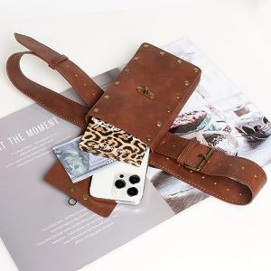 Steampunk Leather Waist Bag: Medieval Phone Holder