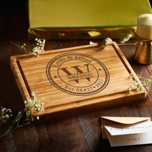 Personalized Wedding Cutting Board – Custom Monogram