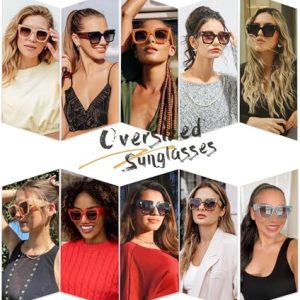 SOJOS Vintage Oversized Square Sunglasses