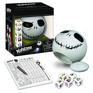 Nightmare Before Christmas Yahtzee Dice Game with Jack Skellington Toy