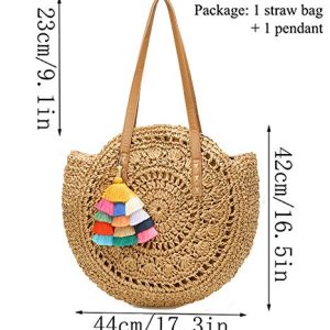 Round Summer Straw Large Beach Bag