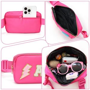 Preppy Pink Chenille Fanny Pack: Personalized Girls’ Gift