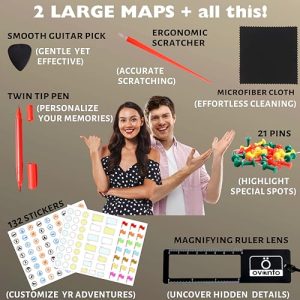 OVANTO Scratch Off World & US Map