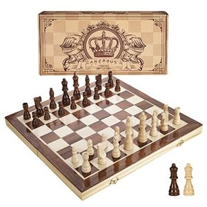 AMEROUS 15 Inches Magnetic Wooden Chess Set