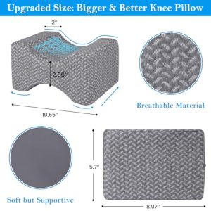 BlissTrends Memory Foam Knee Pillow for Side Sleepers, Leg Pillows for Sleeping