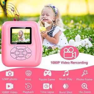 Instant Print Camera Gift for Kids – 1080P HD Selfie
