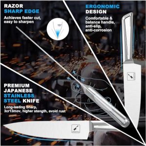 Imarku 14pcs Japanese Knife Set: Precision Kitchen Ensemble