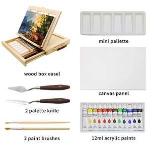 LUCYCAZ Tabletop Easel Painting Set