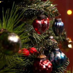 Vintage Glass Christmas Ornaments Set