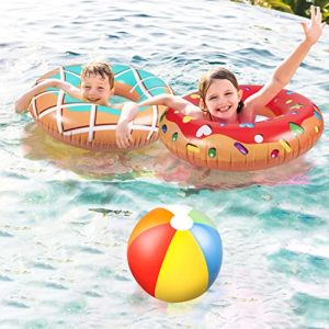 90shine 7PCS Donut Pool Floats – Doughnut Swimming Rings