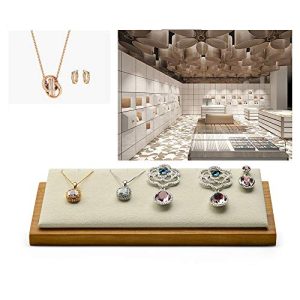 Oirlv Solid Wood Jewelry Display Stand: Creamy-White Organizer