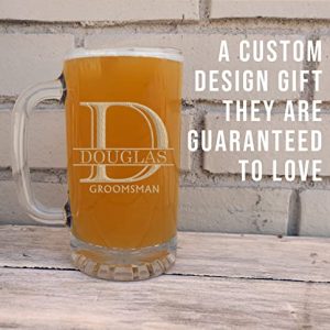 Personalized Laser Etched Glass Beer Mug: Custom Beer Gift
