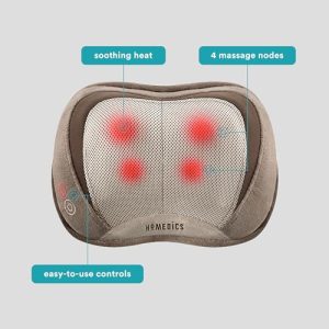 Homedics Back and Neck Massager – Portable Shiatsu Pillow