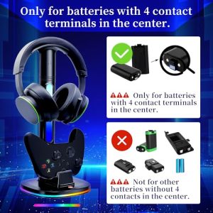 JDGPOKOO Controller Charger with RGB Headphone Stand