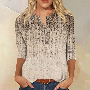 YUTANRAL Going Out Tops for Women 3/4 Sleeve Dressy Casual Blouses