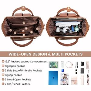 LOVEVOOK Leather Laptop Backpack for Women