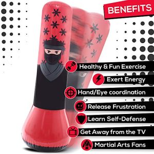 Whoobli Ninja Inflatable Kids Punching Bag: Interactive Play