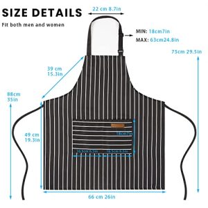 BeLuyi 2 Pack Bib Apron with 2 Pockets