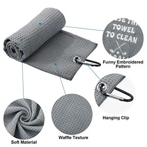 3 Pack Funny Golf Towels – Embroidered with Clip