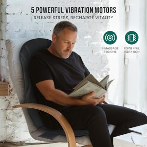 Snailax Vibration Back Massager with Heat – 8 Motors