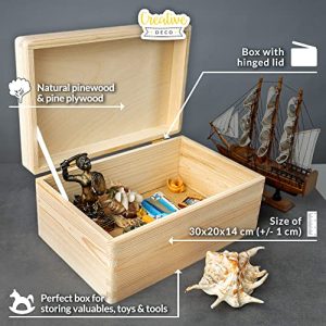 Large Wooden Storage Box: Creative Unpainted Gift Idea