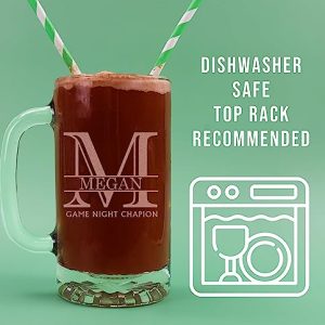 Personalized Laser Etched Glass Beer Mug: Custom Beer Gift